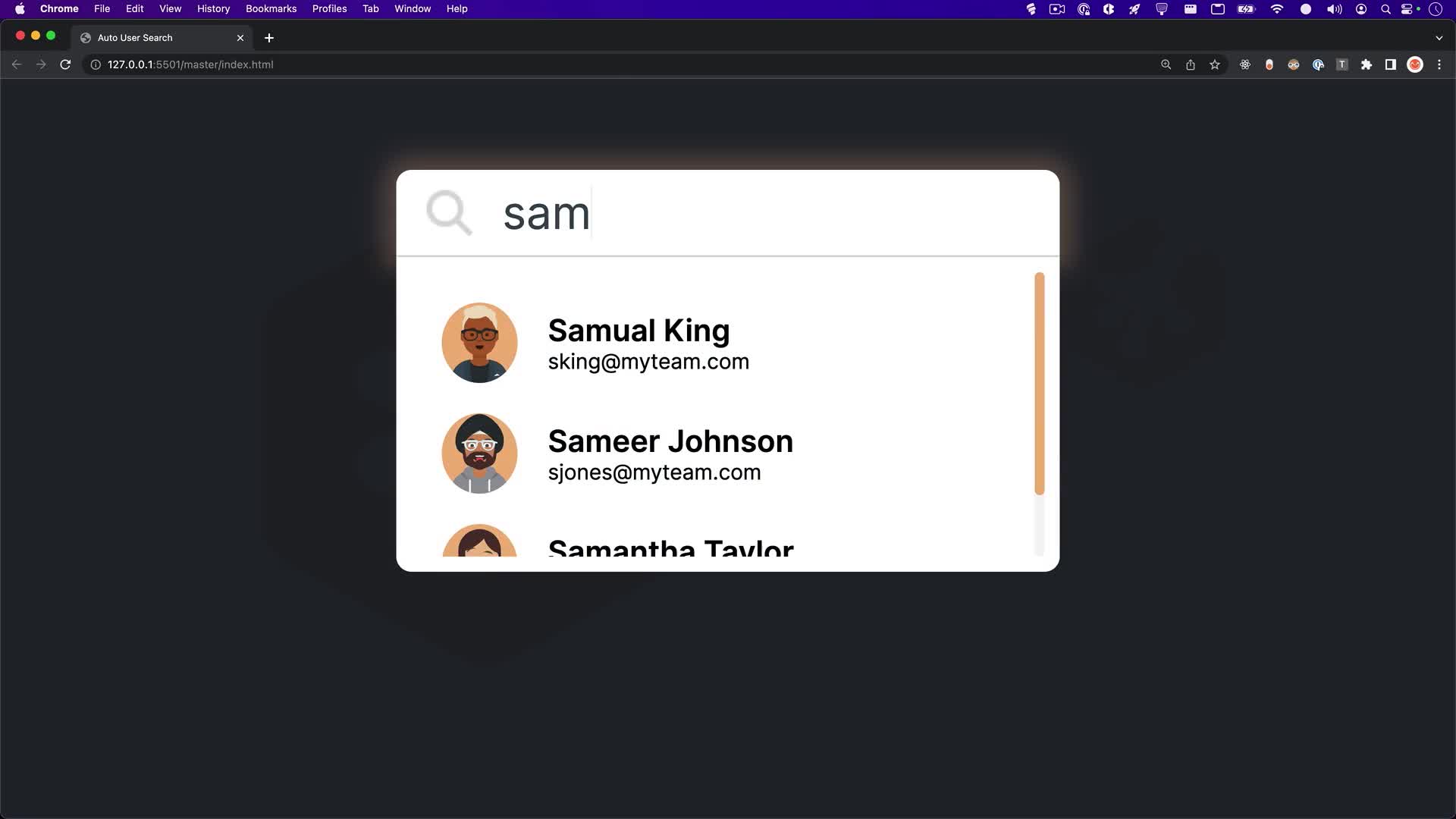 Auto User Search with JavaScript - Treehouse Live