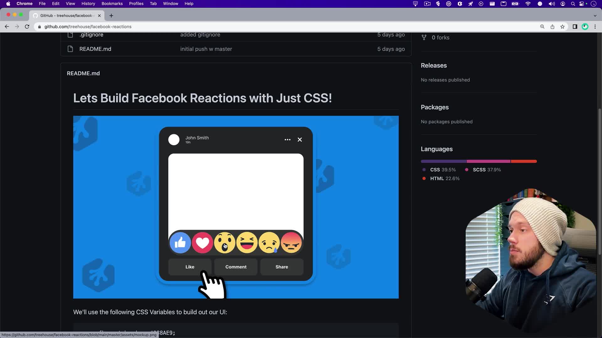 CSS-Only Facebook Reactions UI - Treehouse Live