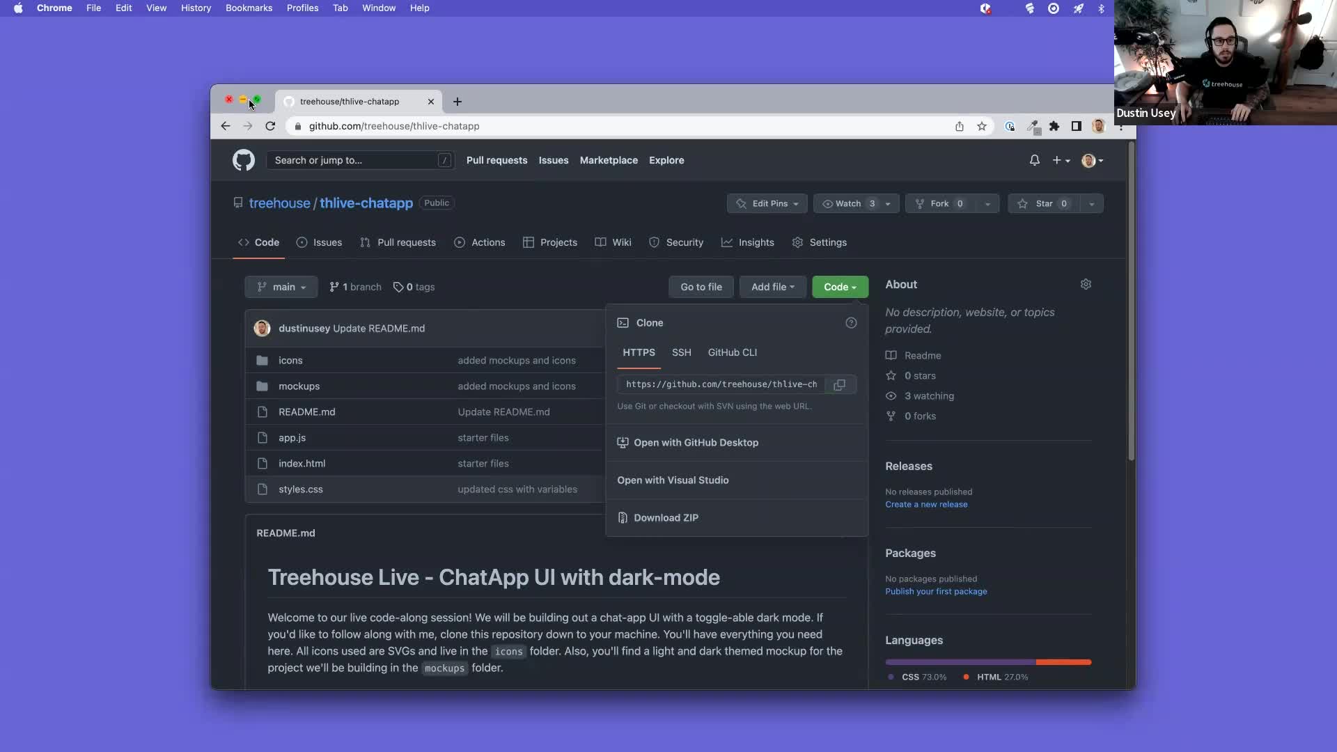 Create a Chat App UI - Treehouse Live