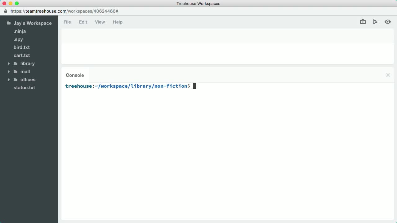 Working With Files (How To) | Introduction to the Terminal | Treehouse