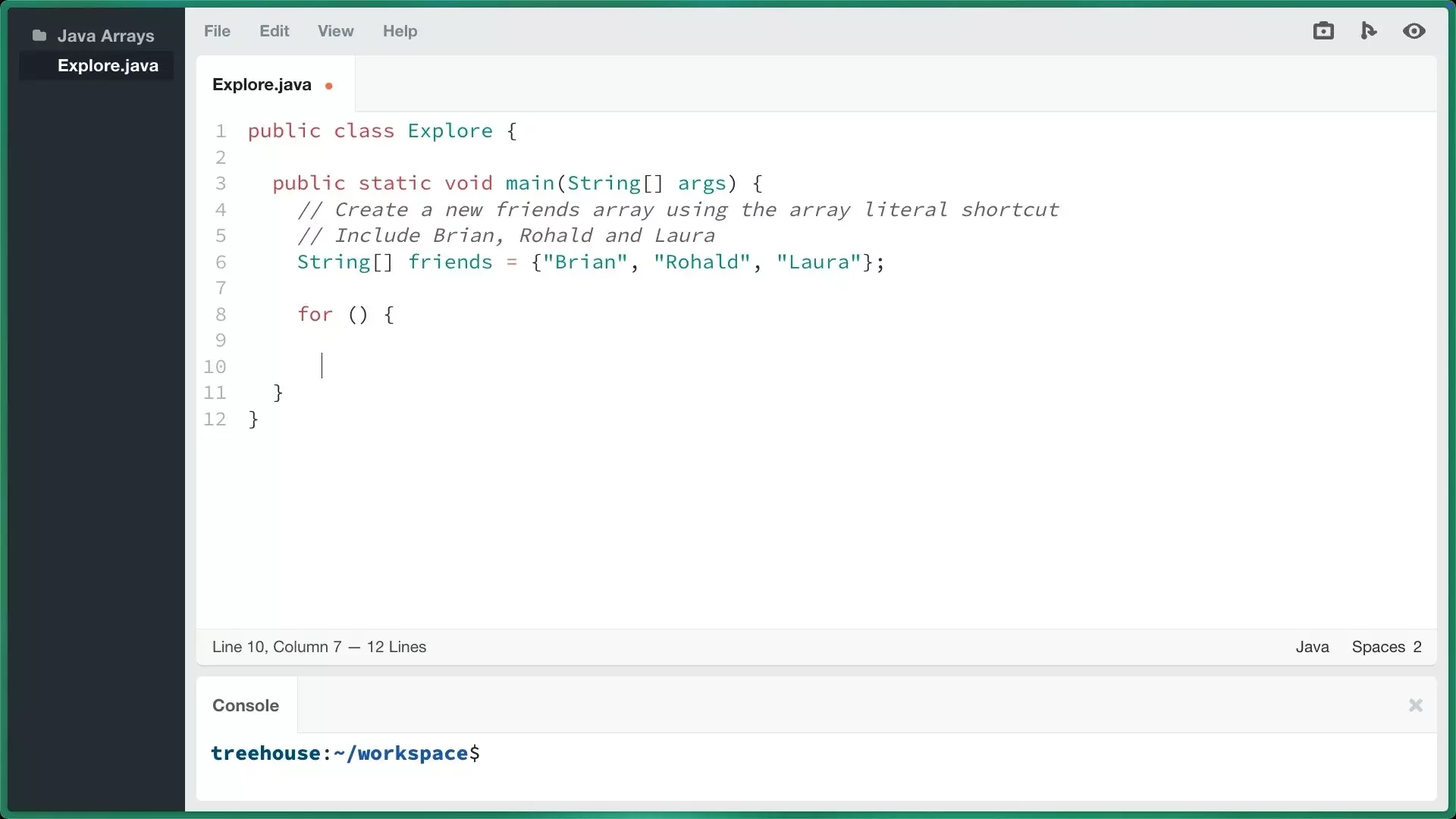 Enhanced For Loop (How To) | Java Arrays | Treehouse