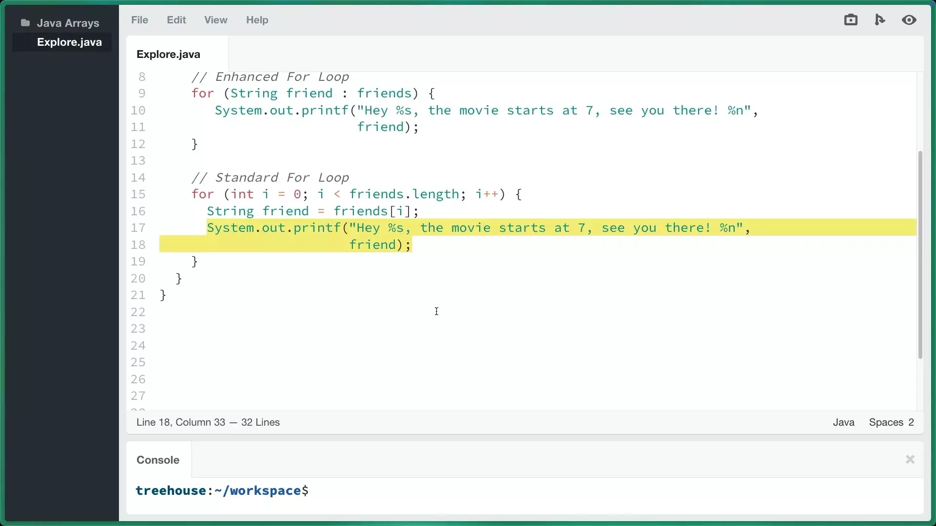 Ye Olde Unenhanced For Loop (How To) | Java Arrays | Treehouse