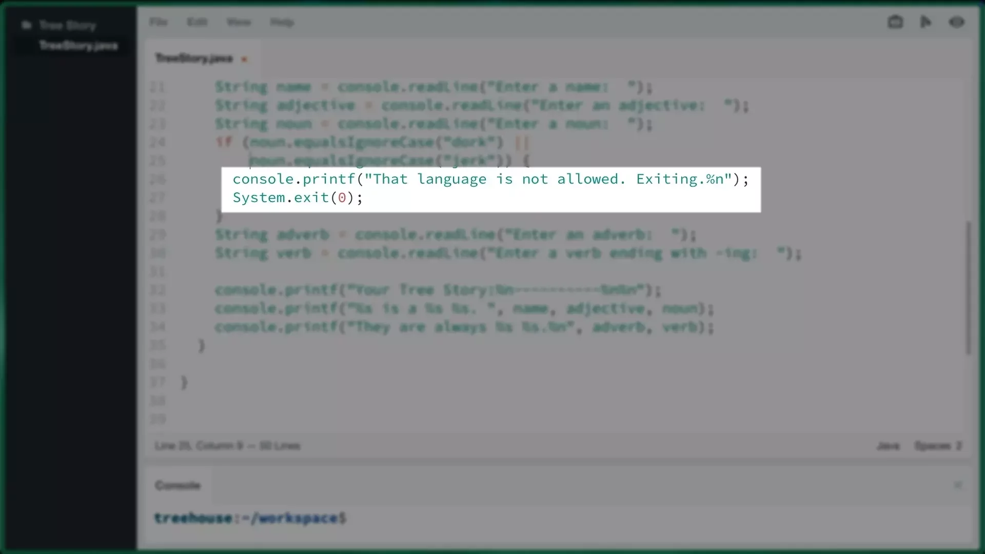 Censoring Words - Using Logical ORs (How To) | Java Basics | Treehouse