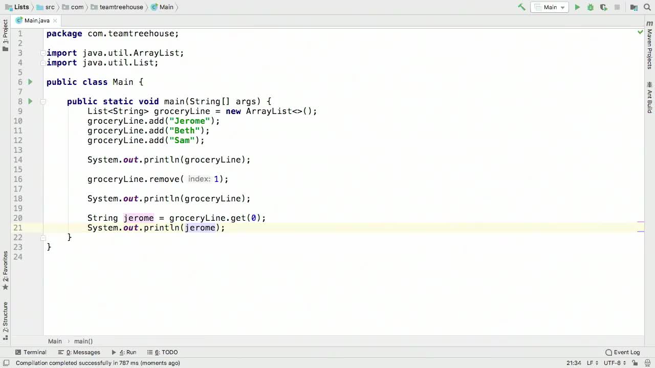 List Basics: The Rest of It (How To) | Java Lists | Treehouse