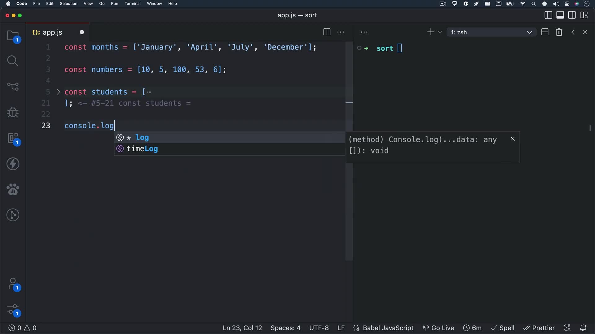 JavaScript Array Methods: sort()