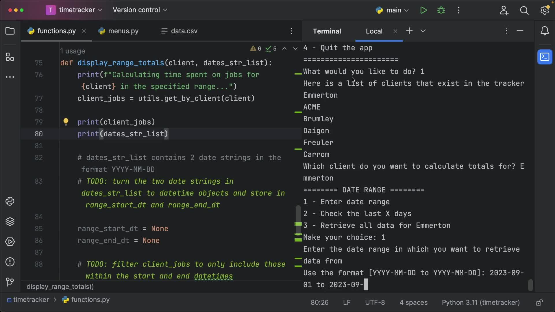 Filter by date range (How To) | Python Dates and Times | Treehouse