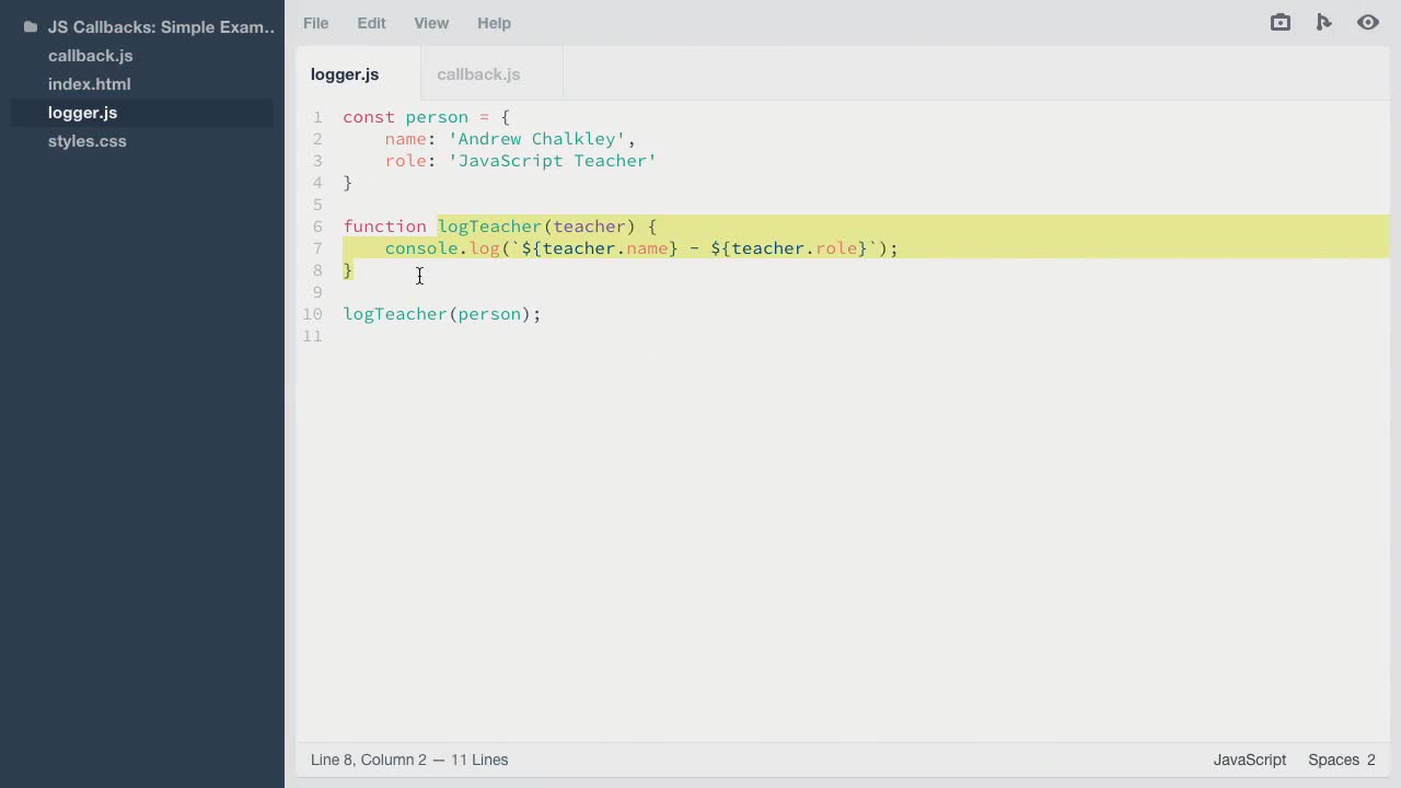Creating a Simple Callback Function (How To) | Callback Functions in ...