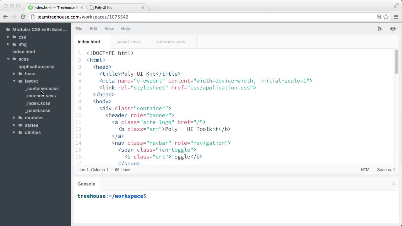 Panel Layout Component (How To) | Modular CSS with Sass | Treehouse