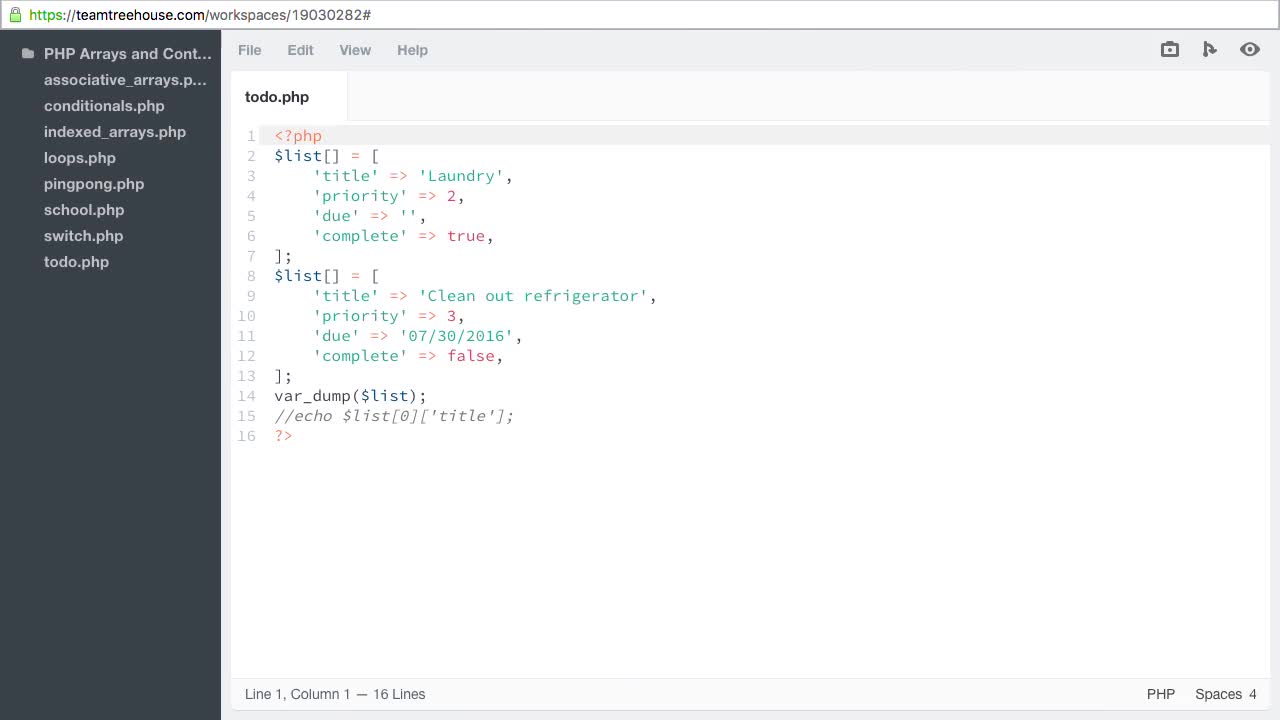 Foreach Loops (How To) | PHP Arrays and Control Structures | Treehouse
