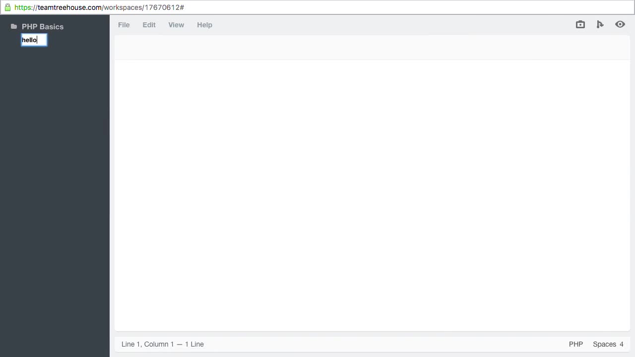 Intro to Workspaces and PHP Code (How To) | PHP Basics | Treehouse