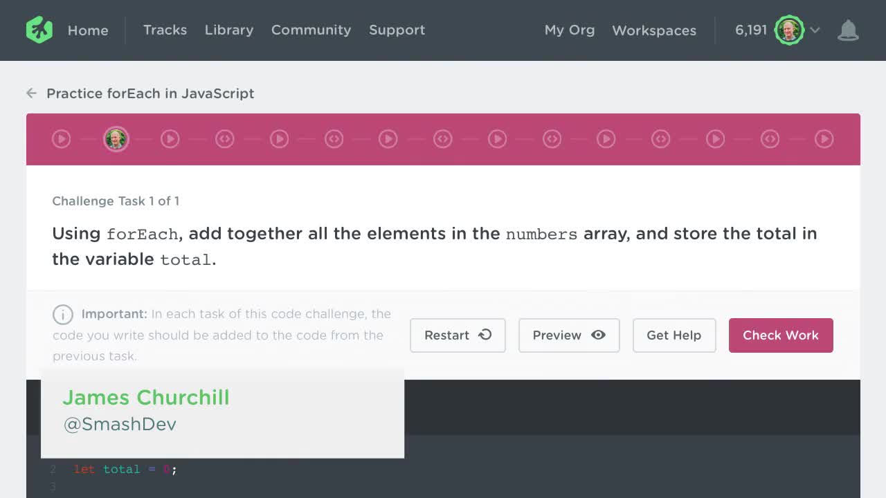 Practice forEach in JavaScript Course (How To) | Treehouse