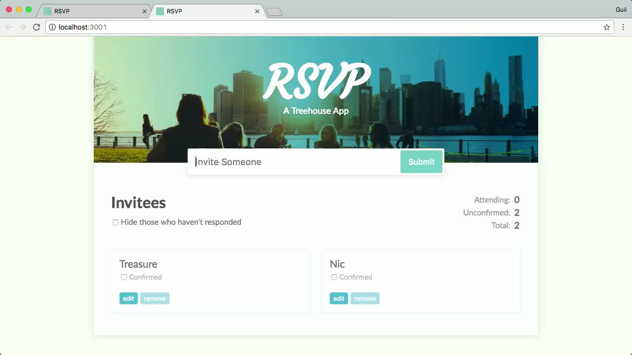 Pending Name Submission Feature (How To) | React by Example | Treehouse