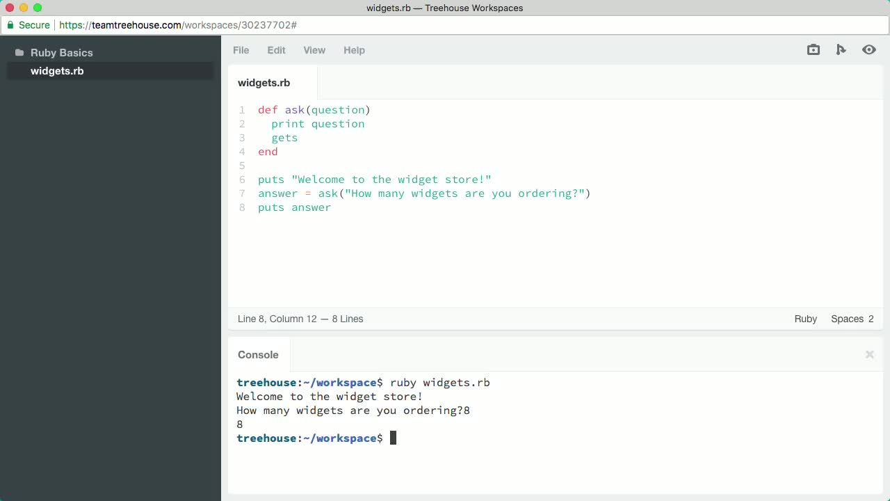 String Concatenation (How To) | Ruby Basics | Treehouse