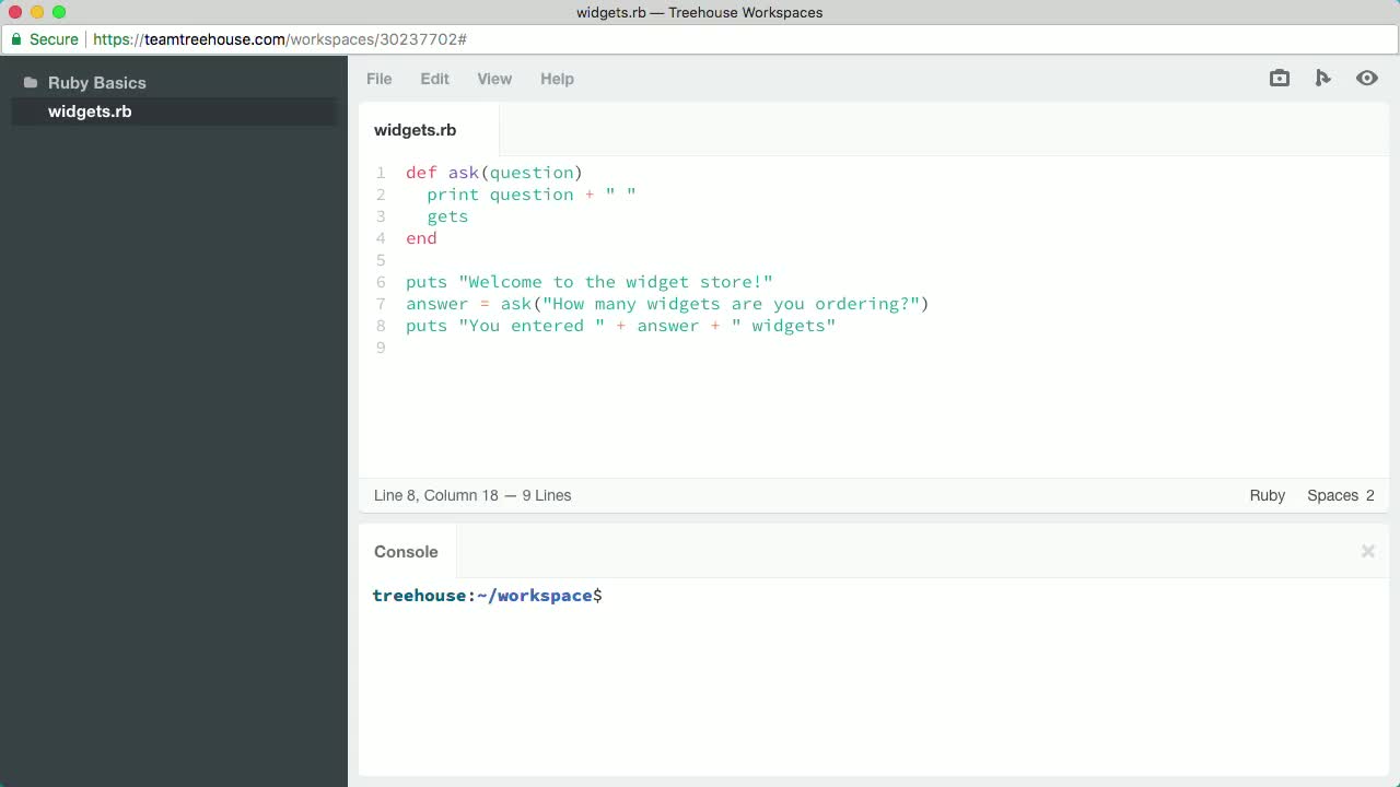 String Interpolation (How To) | Ruby Basics | Treehouse