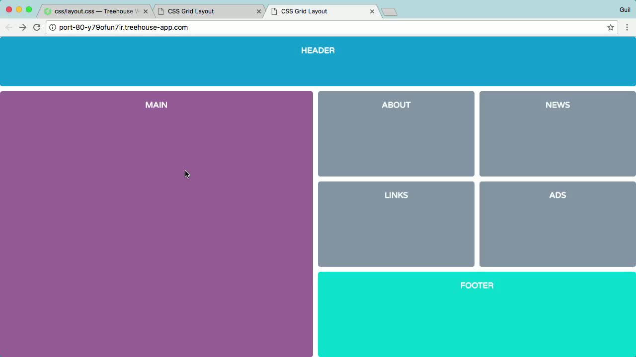 The Solution (How To) | Practice Grid Template Areas | Treehouse