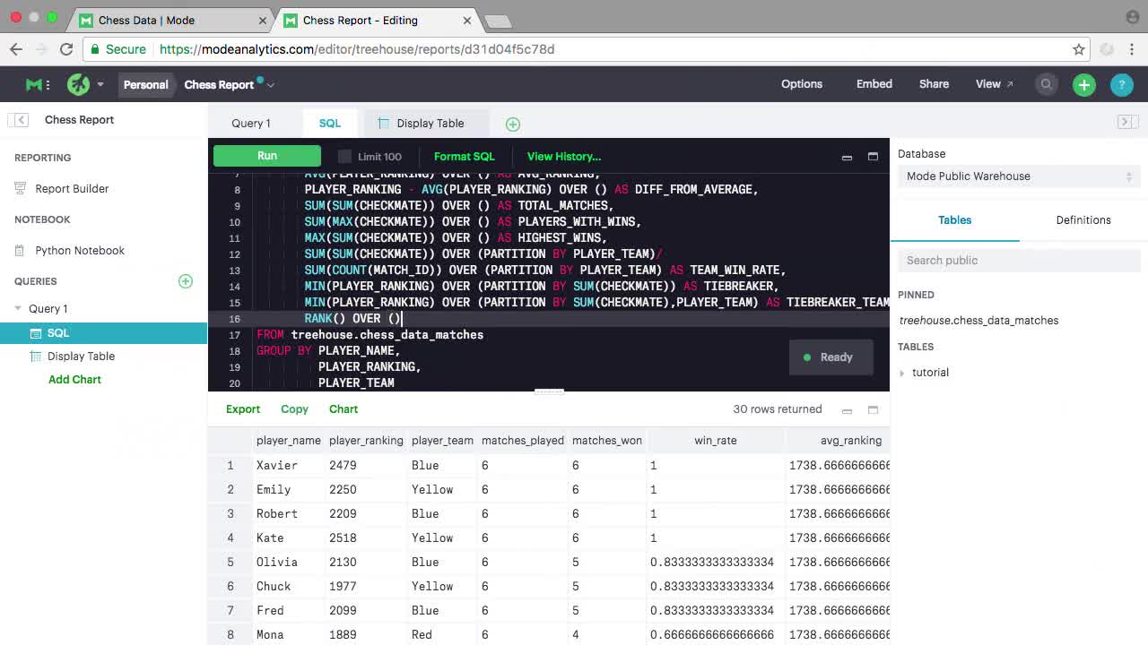 Ordering Rows in a Window (How To) | SQL Window Functions | Treehouse