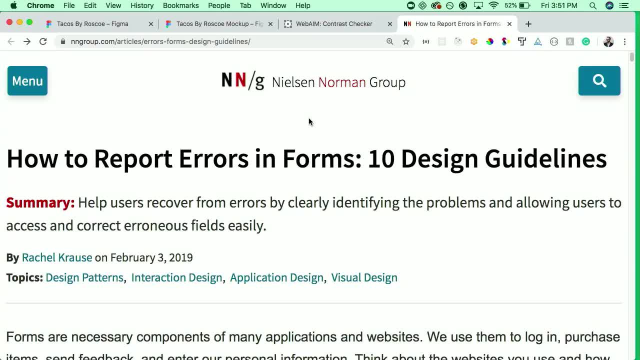 Error reporting screen (How To) | Accessibility for UX Designers ...